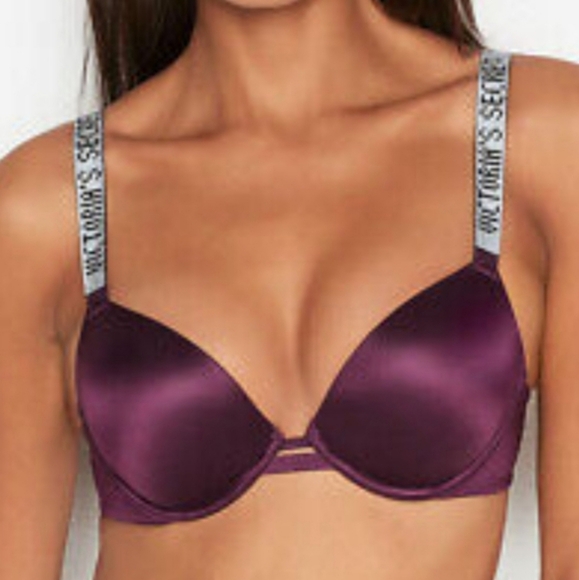 Victoria's Secret Very Sexy Rhinestone Crystal Shine Strap Plush Push-up Bra NWT - Picture 2 of 14